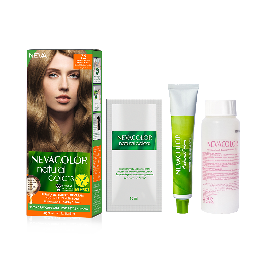 Nevacolor Natural Hair Color Cream Set7.3 - Caramel Blonde-2