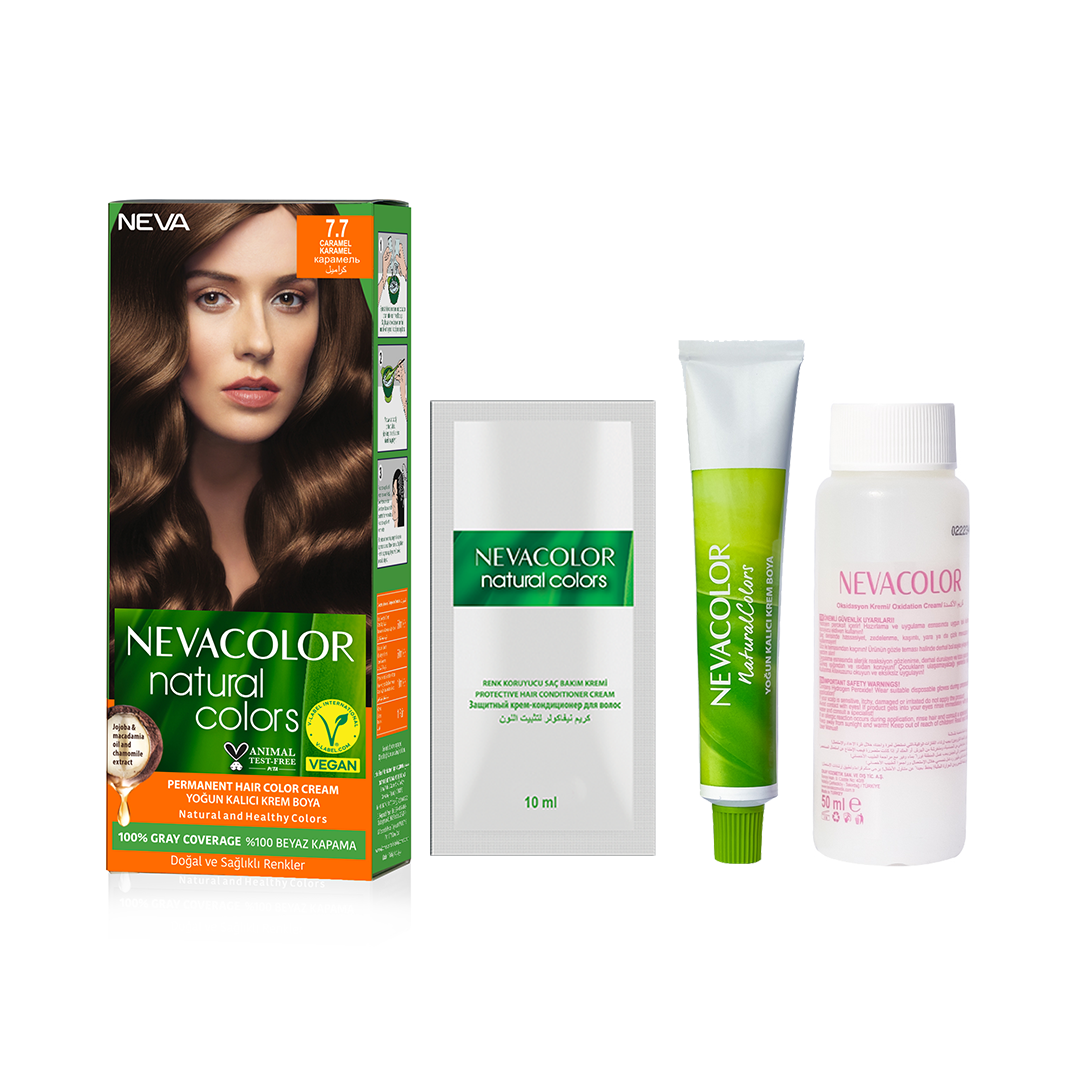 Nevacolor Natural Hair Color Cream Set7.7 - Caramel-2
