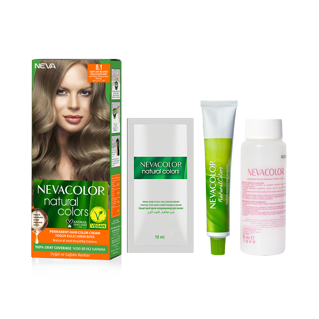 Nevacolor Natural Hair Color Cream Set8.1 - Light Ash Blonde-2