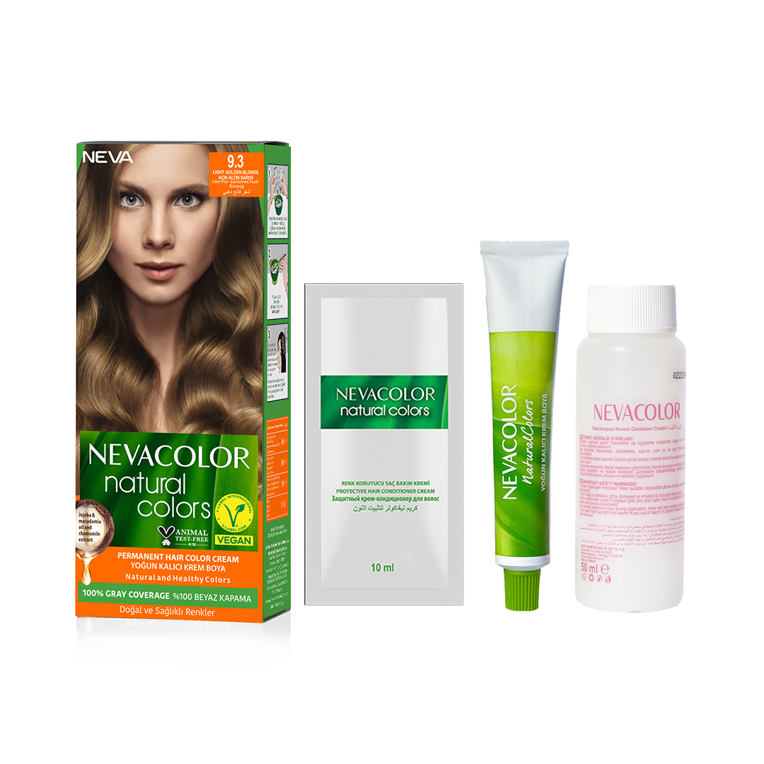 Nevacolor Natural Hair Color Cream Set9.3 - Light Golden Blonde-2