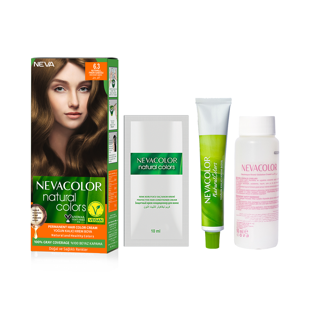 Nevacolor Natural Hair Color Cream Set 6.3 - Nutshell-2