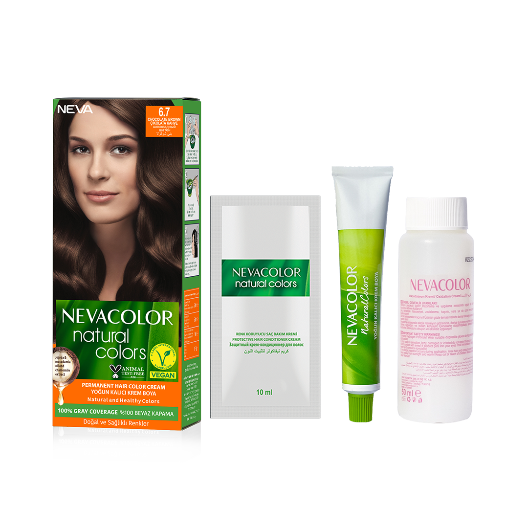 Nevacolor Natural Hair Color Cream Set 6.7 - Chocolate Brown-2