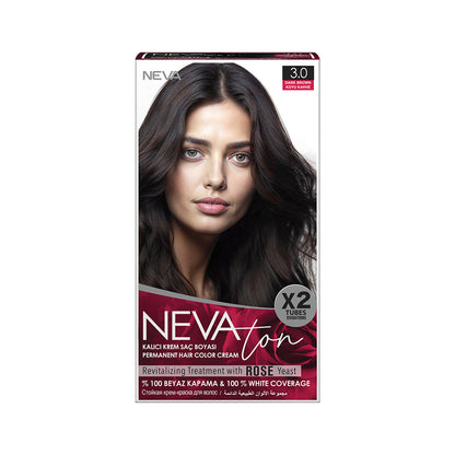 NEVATON Permanent Hair Color 3.0 Dark Brown | 100% Gray Coverage