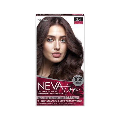 NEVATON Permanent Color 3.4 Dark Chestnut | 100% Gray Coverage