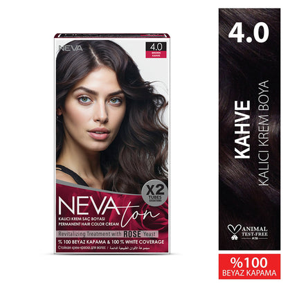 NEVATON Permanent Hair Color 4.0 Brown | 100% Gray Coverage