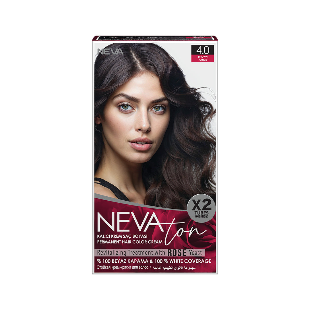 NEVATON Permanent Hair Color 4.0 Brown | 100% Gray Coverage