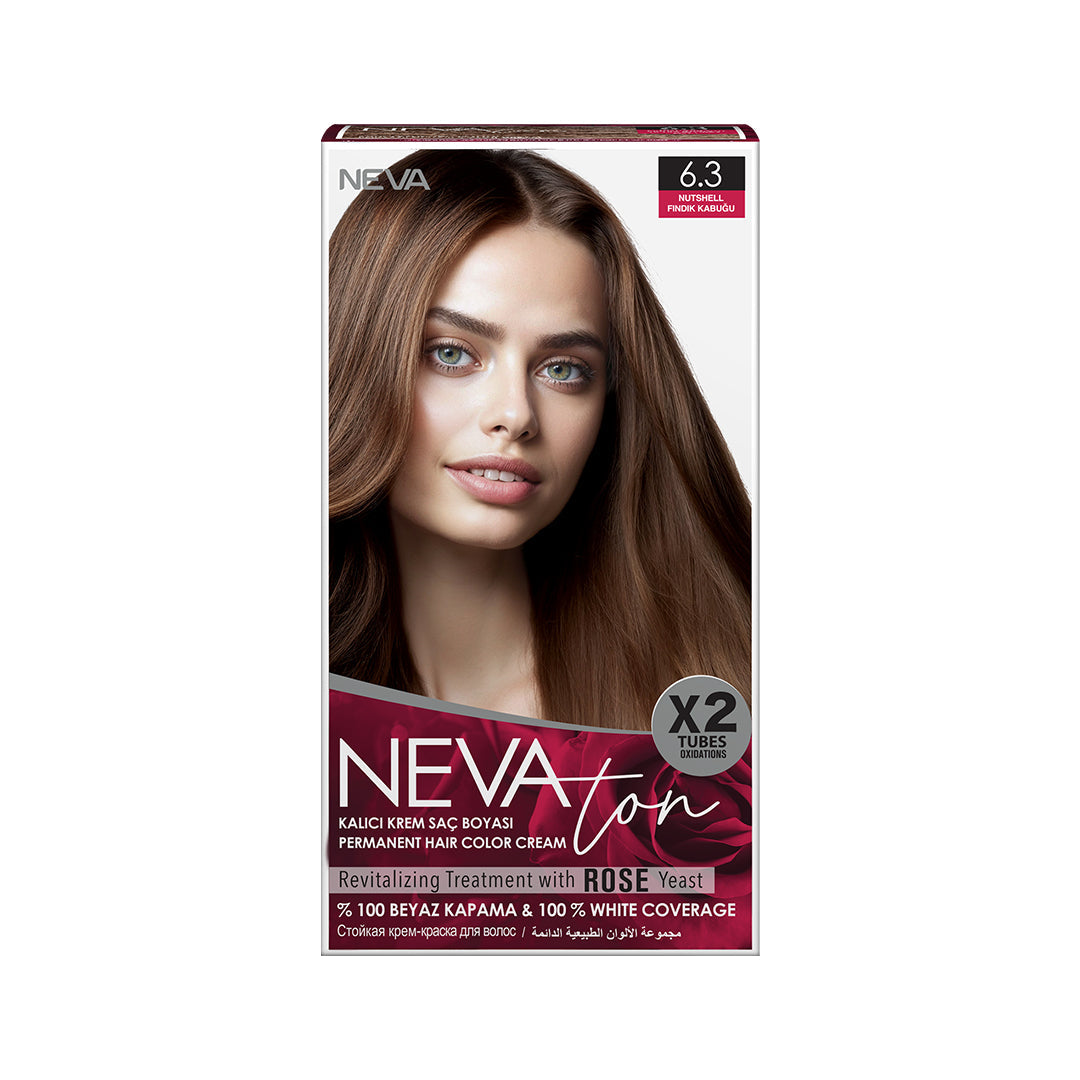 NEVATON Permanent Hair Color 6.3 Nutshell | 100% Gray Coverage
