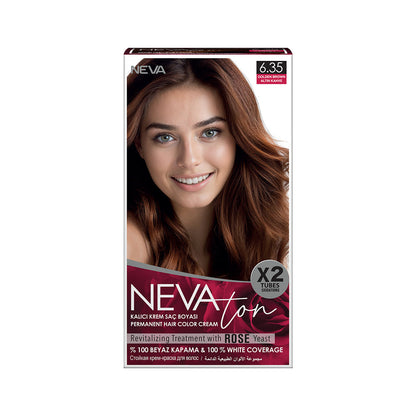 NEVATON Permanent Color 6.35 Golden Brown | 100% Gray Coverage