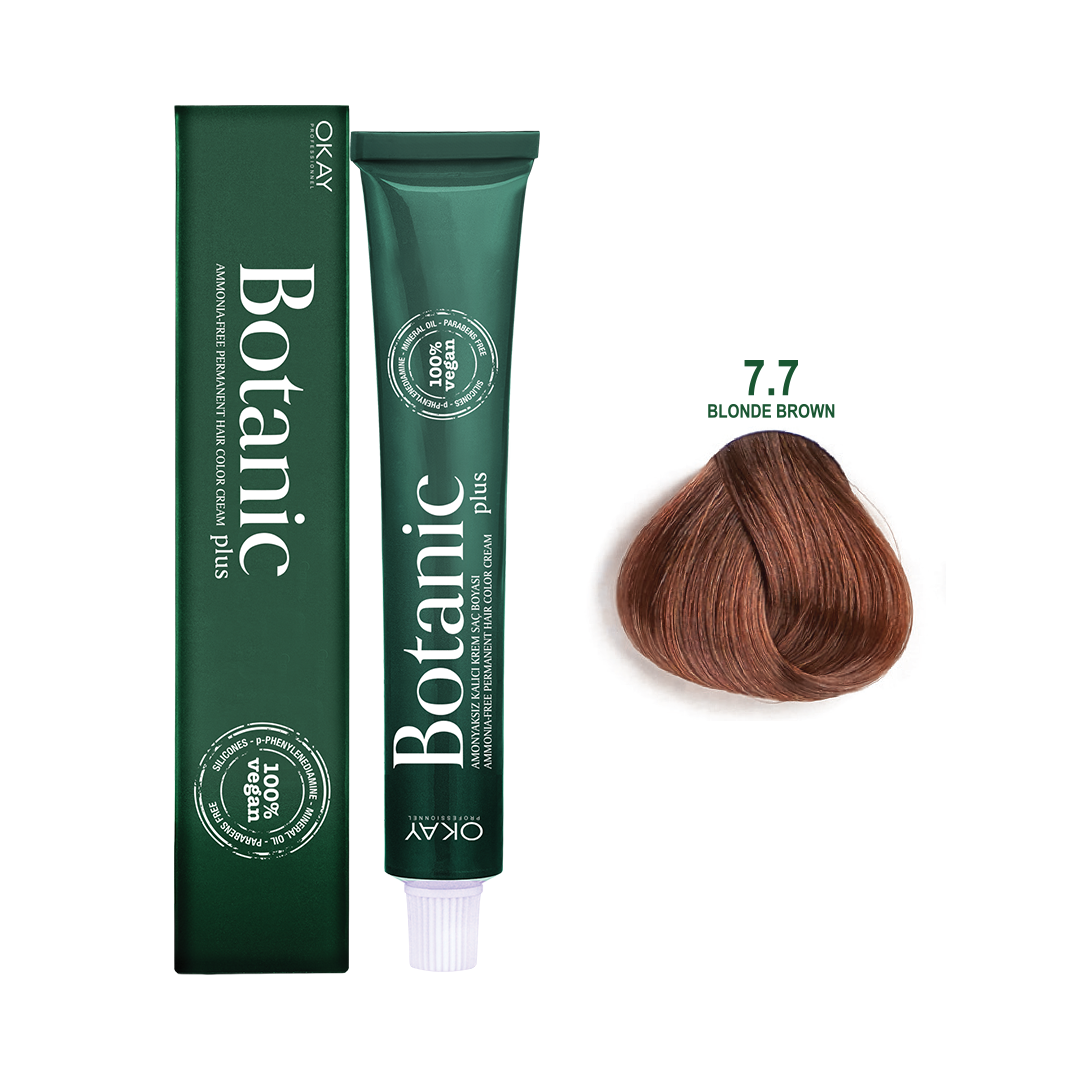 Botanic Plus Ammonia Free Hair Color Cream 7.7 Blonde Brown 