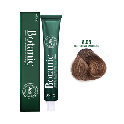 Botanic Plus Ammonia Free Hair Color Cream 8.08 Light Blonde Sand Beige