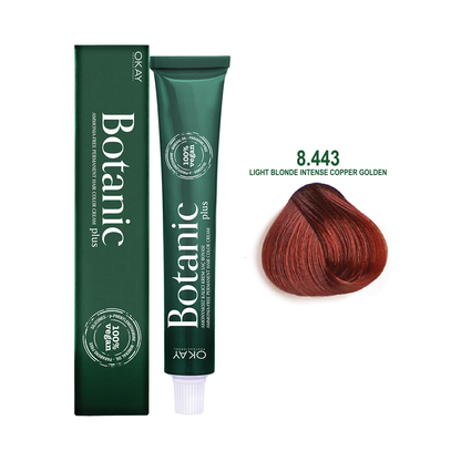 Botanic Plus Ammonia Free Hair Color Cream 8.443 Light Blonde Intense Copper Golden 