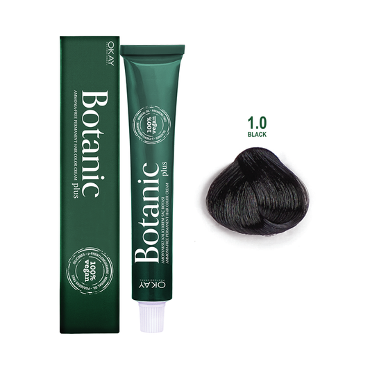 Botanic Plus Ammonia Free Permanent Hair Color Cream Black – 1.0