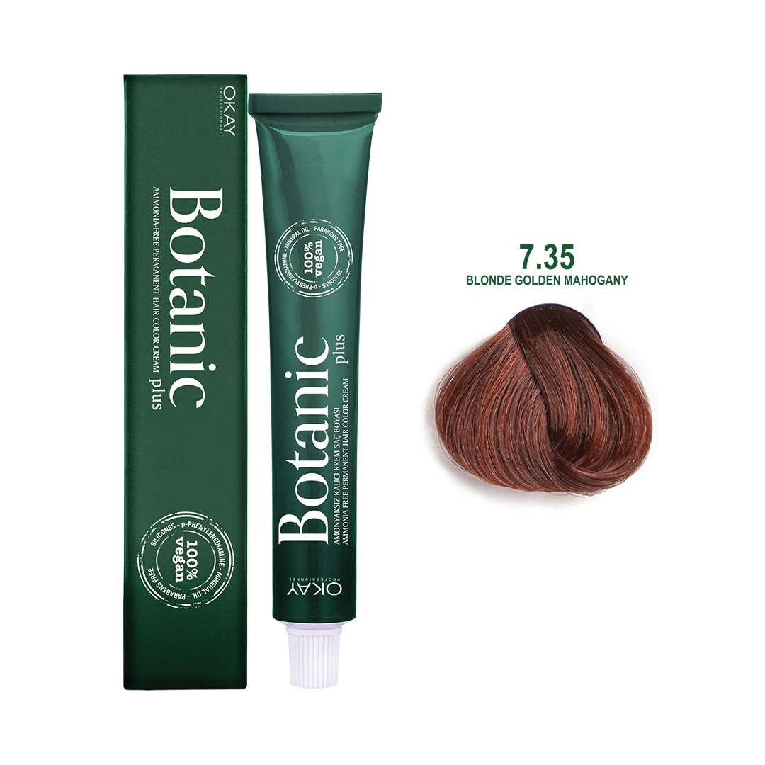 Botanic Plus Ammonia Free Permanent Hair Color Cream Blonde Golden Mahogany – 7.35 