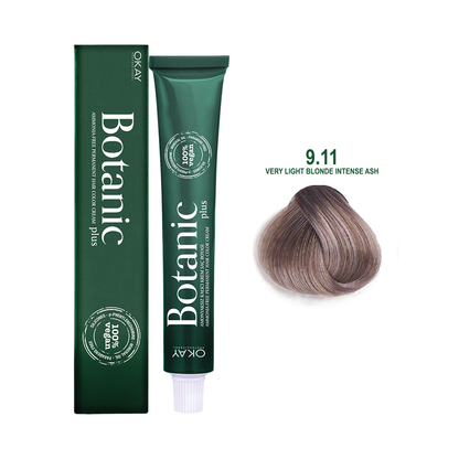 Botanic Plus Ammonia Free Permanent Hair Color Cream Very Light Auburn Intense Ash – 9.11 