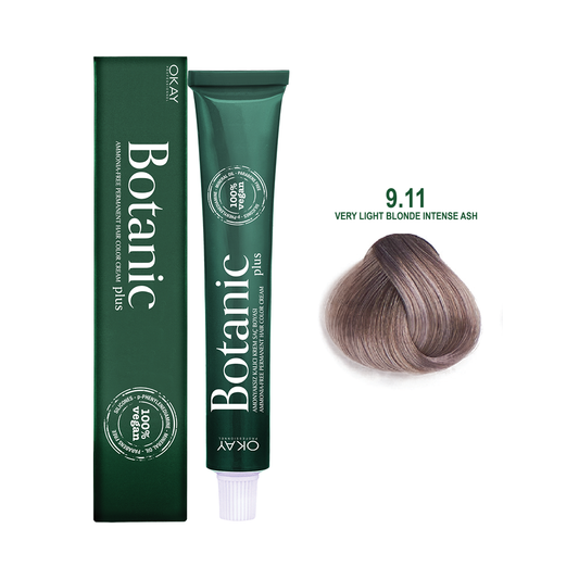 Botanic Plus Ammonia Free Permanent Hair Color Cream Very Light Auburn Intense Ash – 9.11 