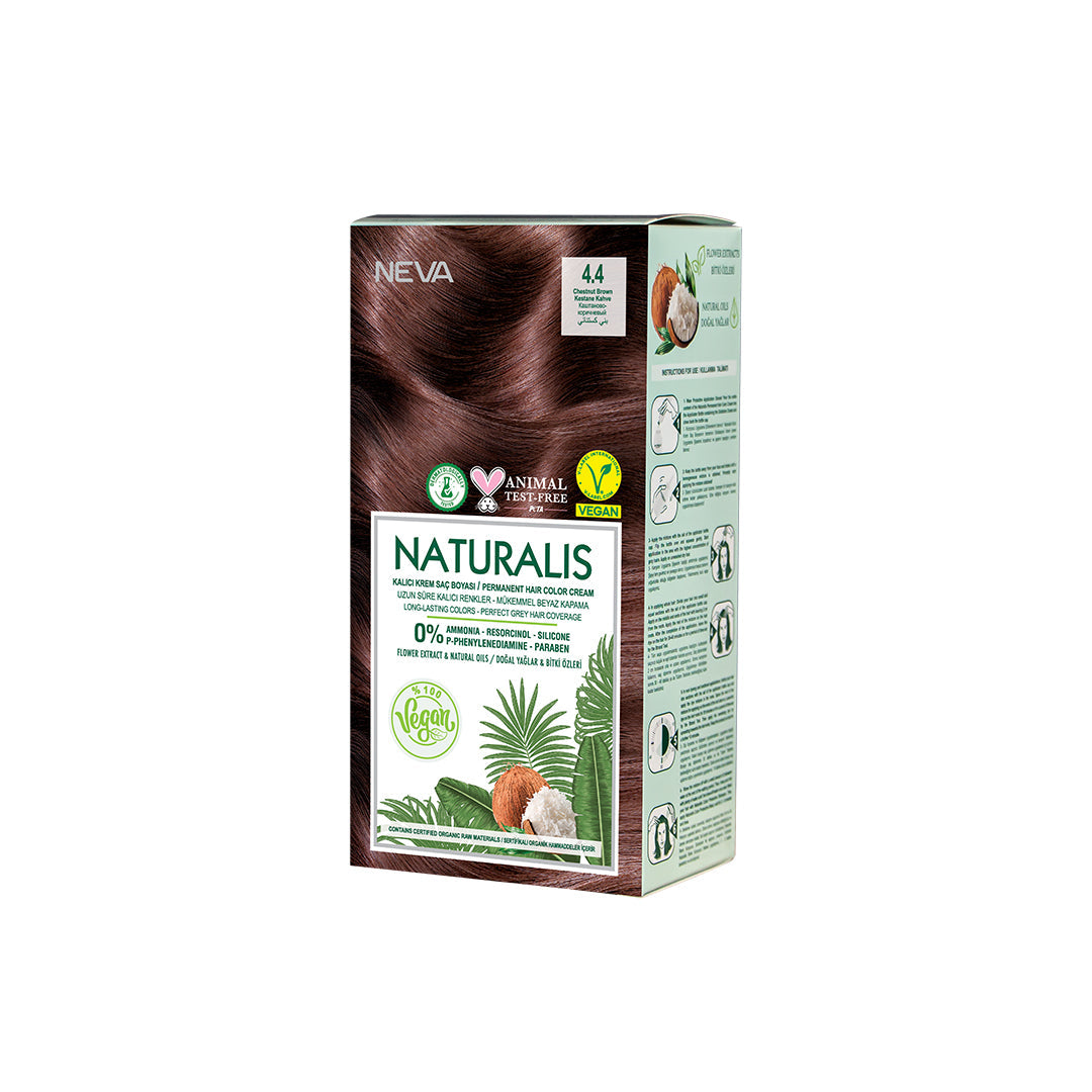 Naturalis Hair Color Cream Set – 4.4 Chestnut Brown | Vegan, Ammonia-Free Permanent Hair Dye
