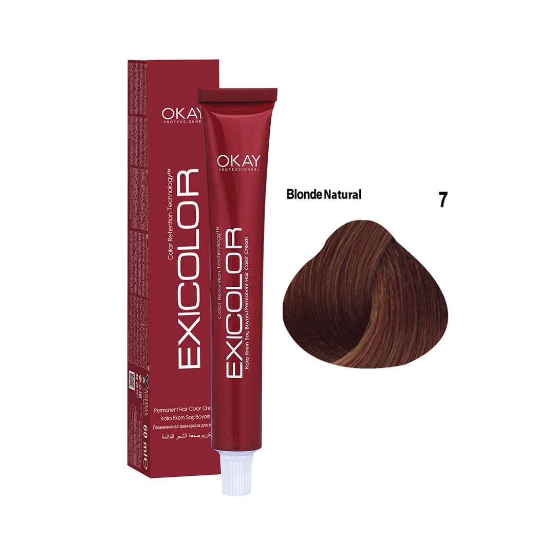 Exicolor Permanent Hair Color Cream Blonde Natural – 7.0N 