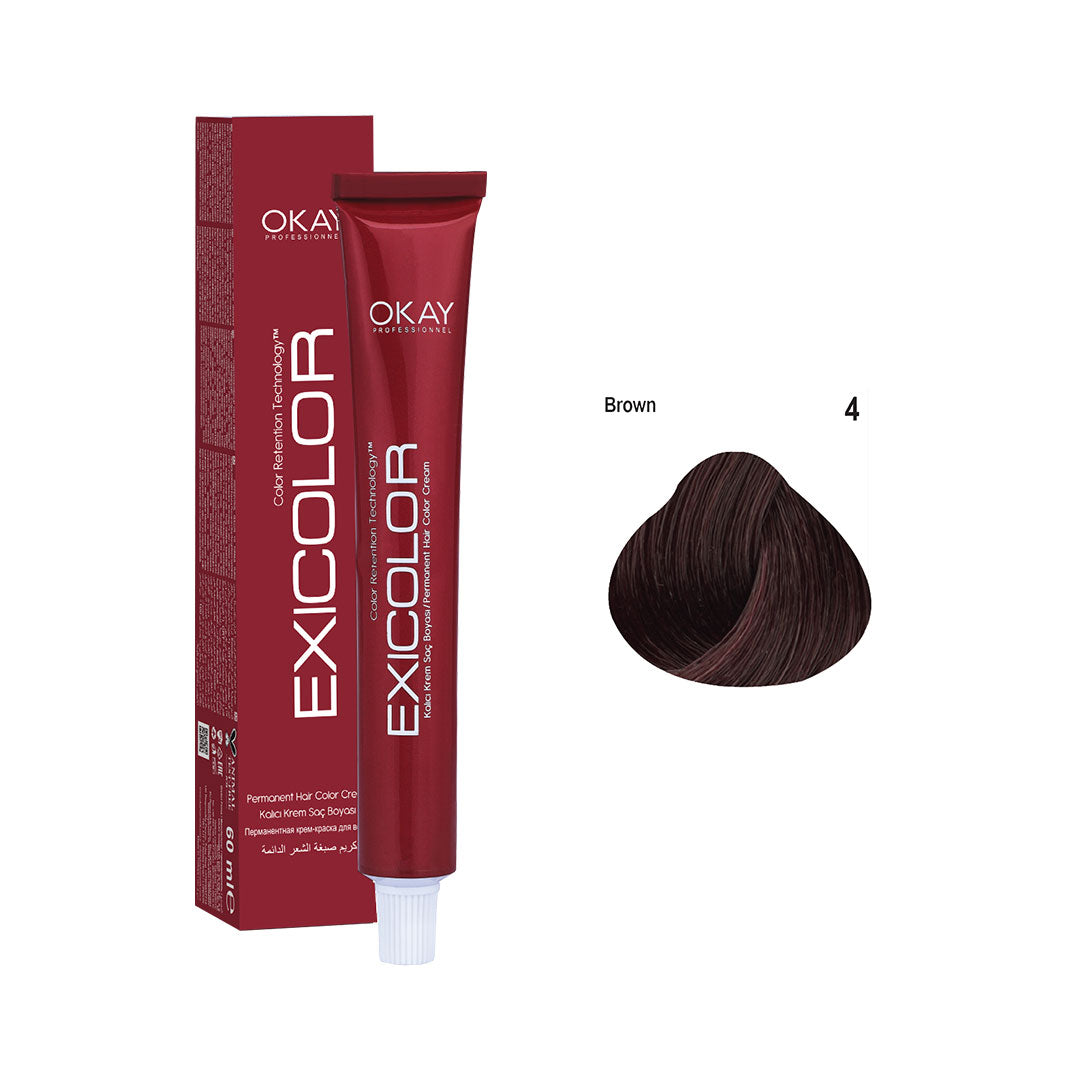 Exicolor Permanent Hair Color Cream Brown – 4