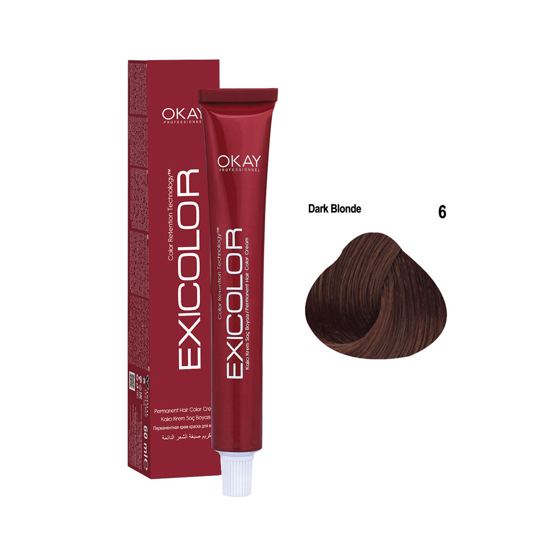 Exicolor Permanent Hair Color Cream Dark Blonde – 6 
