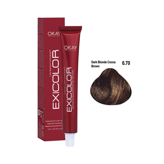 Exicolor Permanent Hair Color Cream Dark Blonde Cocoa Brown – 6.70
