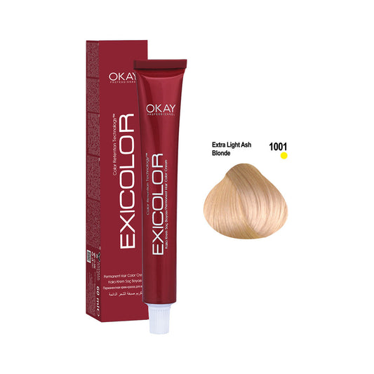 Exicolor Permanent Hair Color Cream Extra Light Ash Blonde – 1001