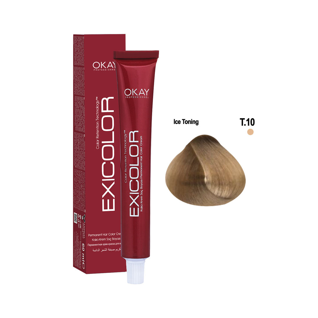 Exicolor Permanent Hair Color Cream Ice Toning – T.10 
