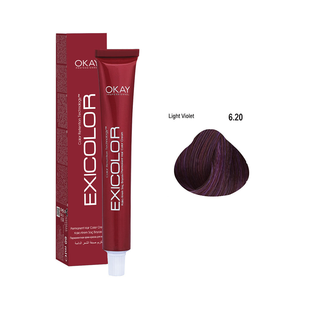 Exicolor Permanent Hair Color Cream Light Violet – 6.20