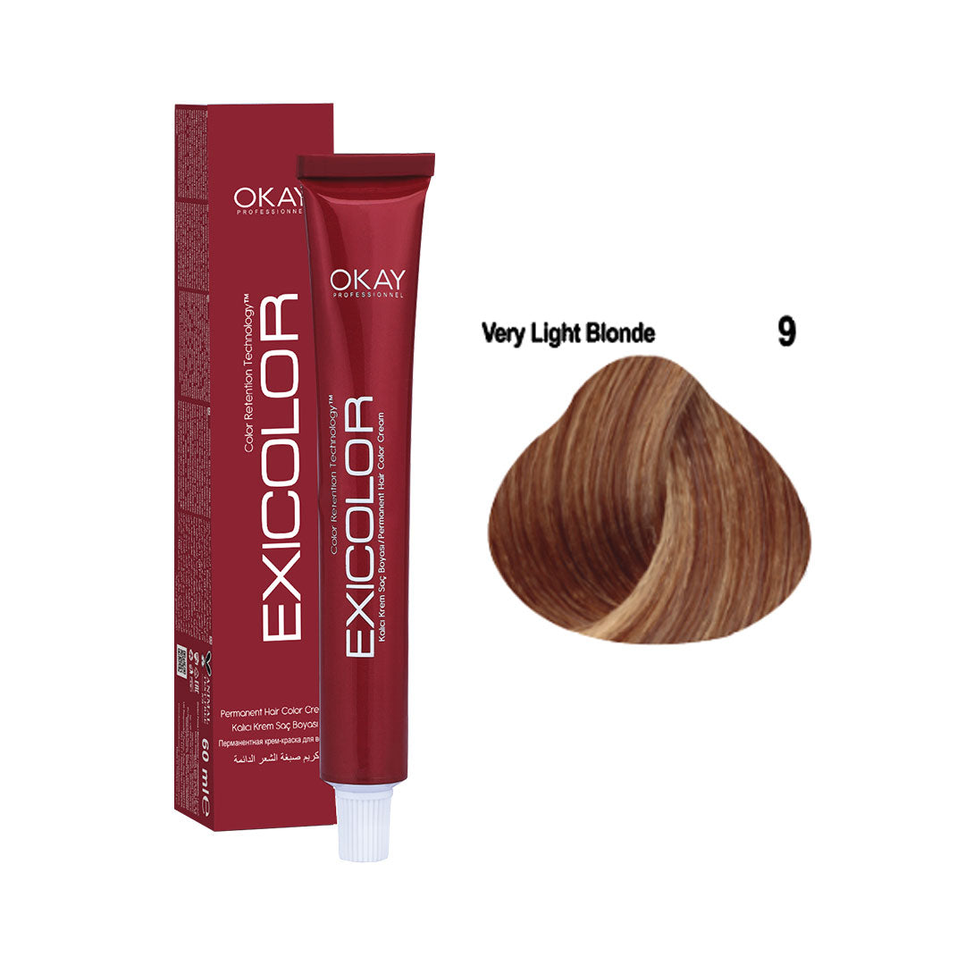 Exicolor Permanent Hair Color Cream Very Light Blonde – 9