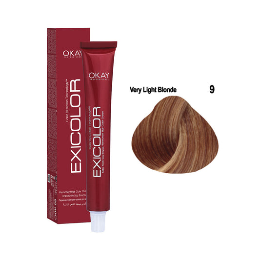 Exicolor Permanent Hair Color Cream Very Light Blonde – 9