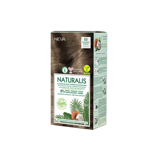 Naturalis Hair Color Cream Set – 8.0 Intense Light Blonde | Vegan, Ammonia-Free Permanent Hair Dye