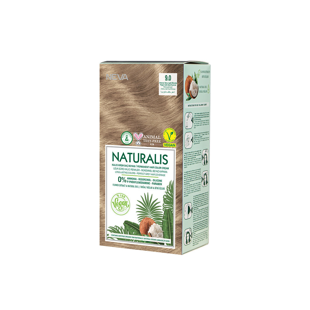 Naturalis Hair Color Cream Set – 9.0 Intense Very Light Blonde | Vegan, Ammonia-Free Permanent Hair Dye