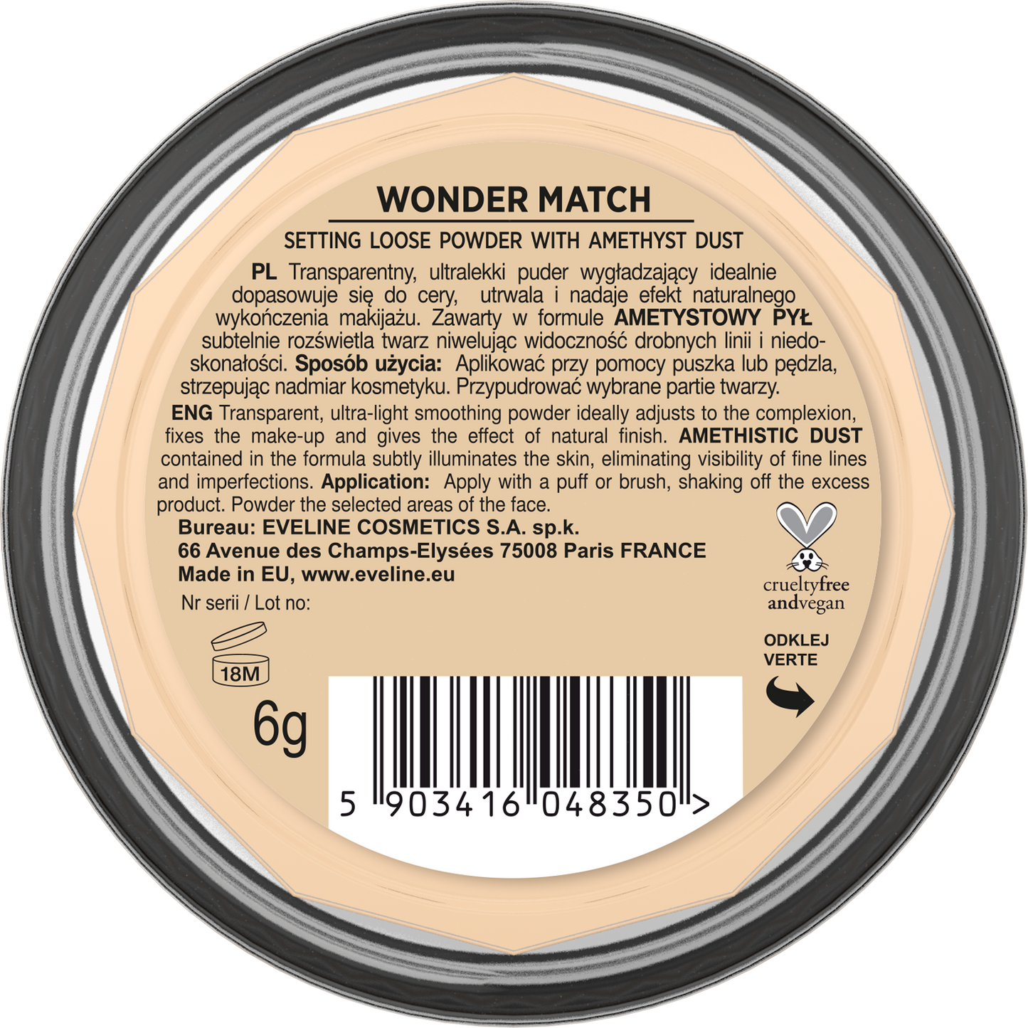 WONDER MATCH TRANSLUCENT LOOSE SETTING POWDER WITH AMETHYST DUST