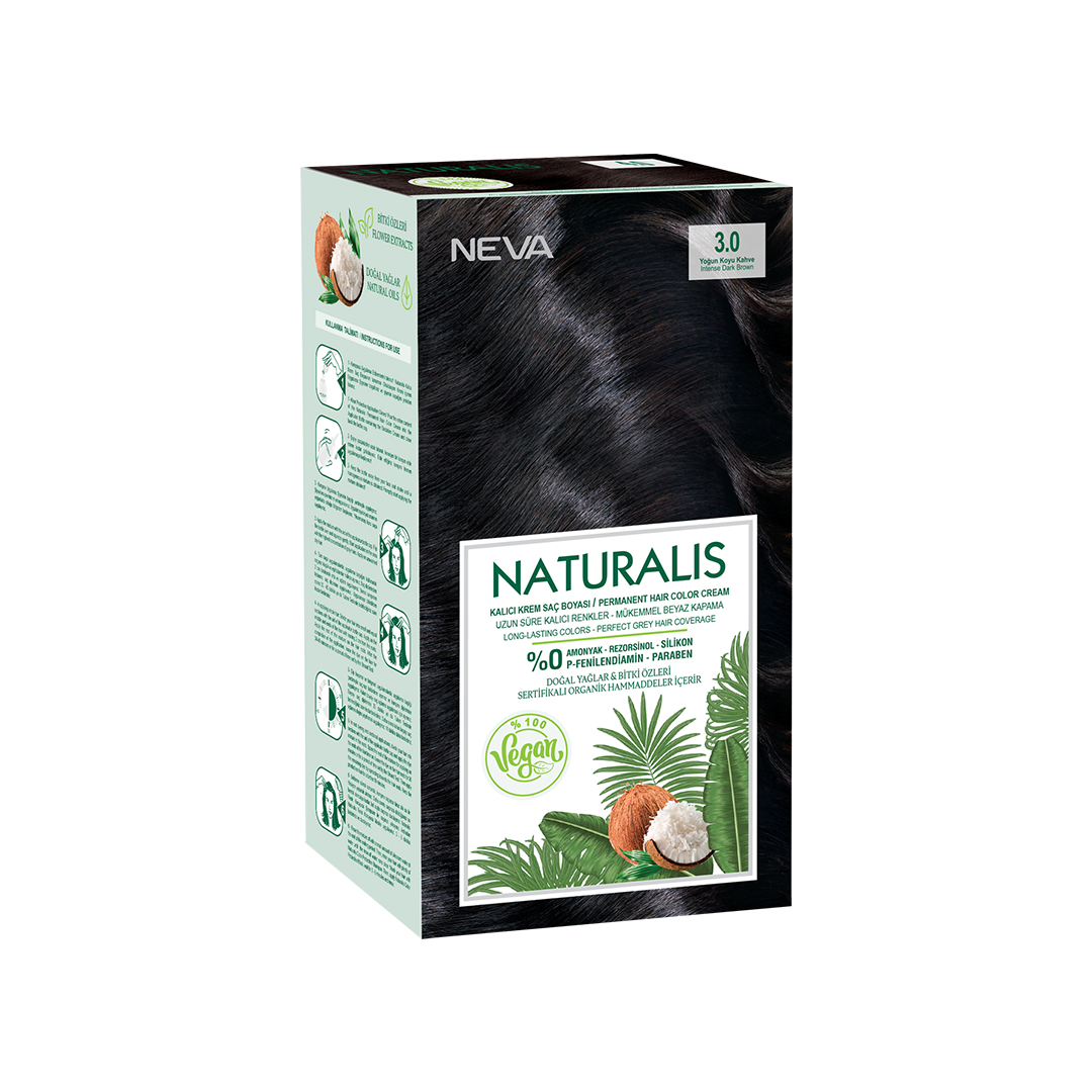 Naturalis Hair Color Cream Set – 3.0 – Intense Dark Brown