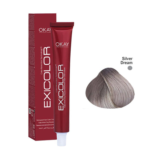 Exicolor Permanent Hair Color Cream – Silver Dream (60ml) – Professional Salon Formula