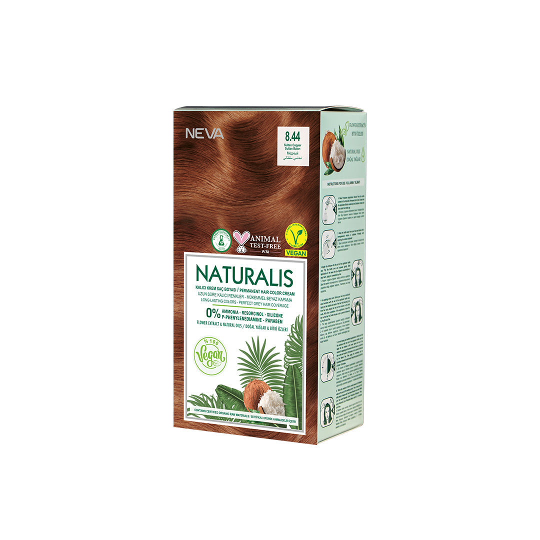 Naturalis Hair Color Cream Set – 8.44 Sultan Copper | Vegan, Ammonia-Free Permanent Hair Dye
