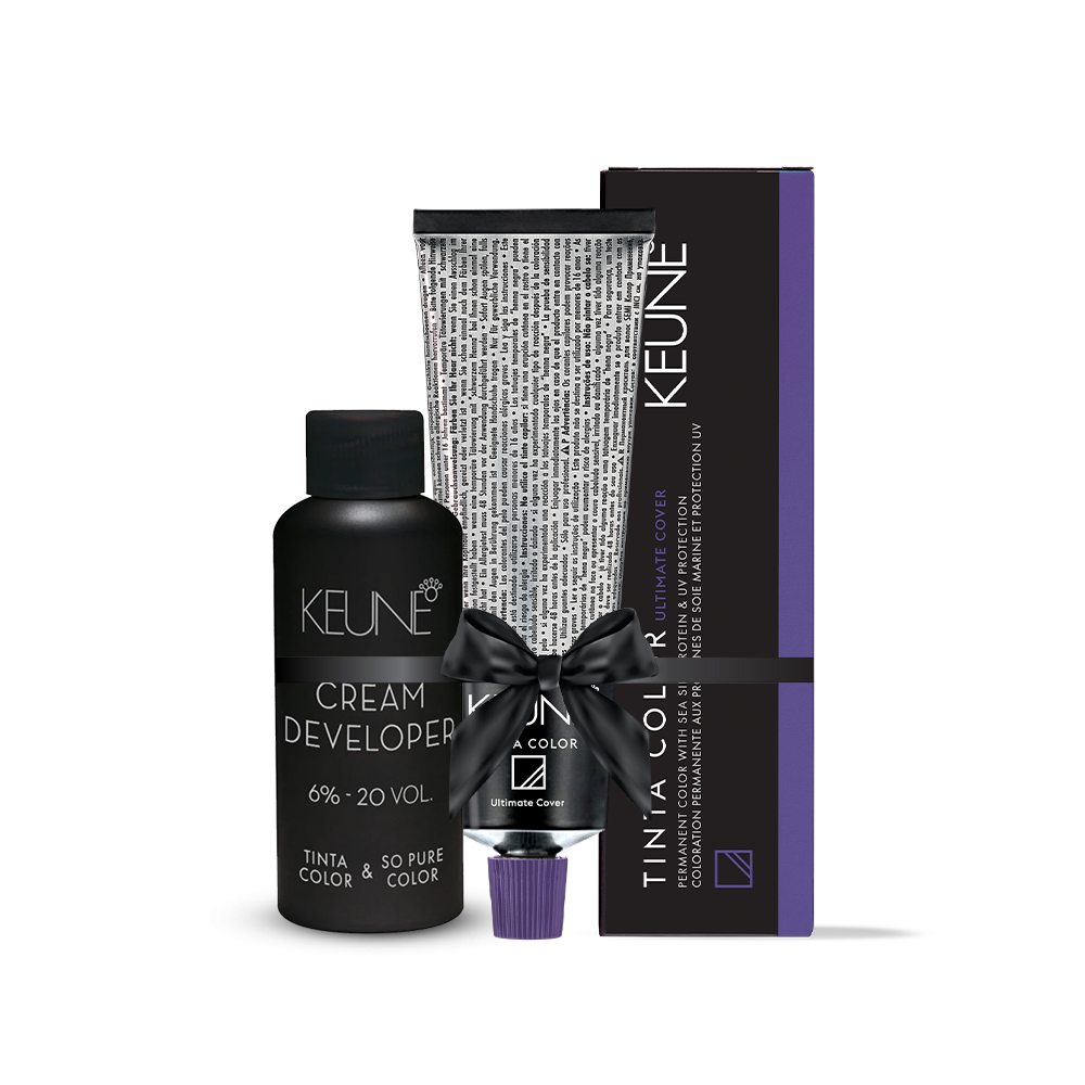 Keune Ultimate Cover Medium Brown 4.00 with Keune Developer 20 Volume - 60 ml