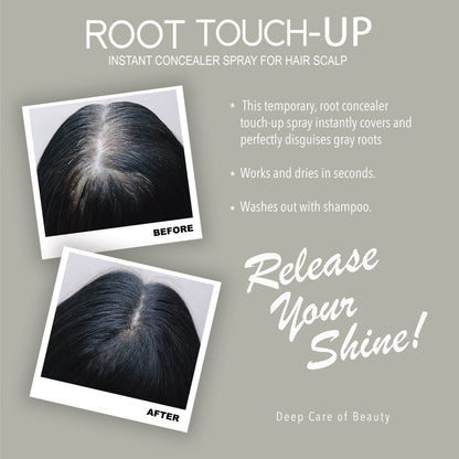 Root Touch Up Hair Color Spray – Black – 75ml | Instant Gray Coverage, Long-Lasting Finish