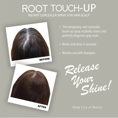 Root Touch Up Hair Color Spray – Brown – 75ml | Instant Gray Coverage, Long-Lasting Finish