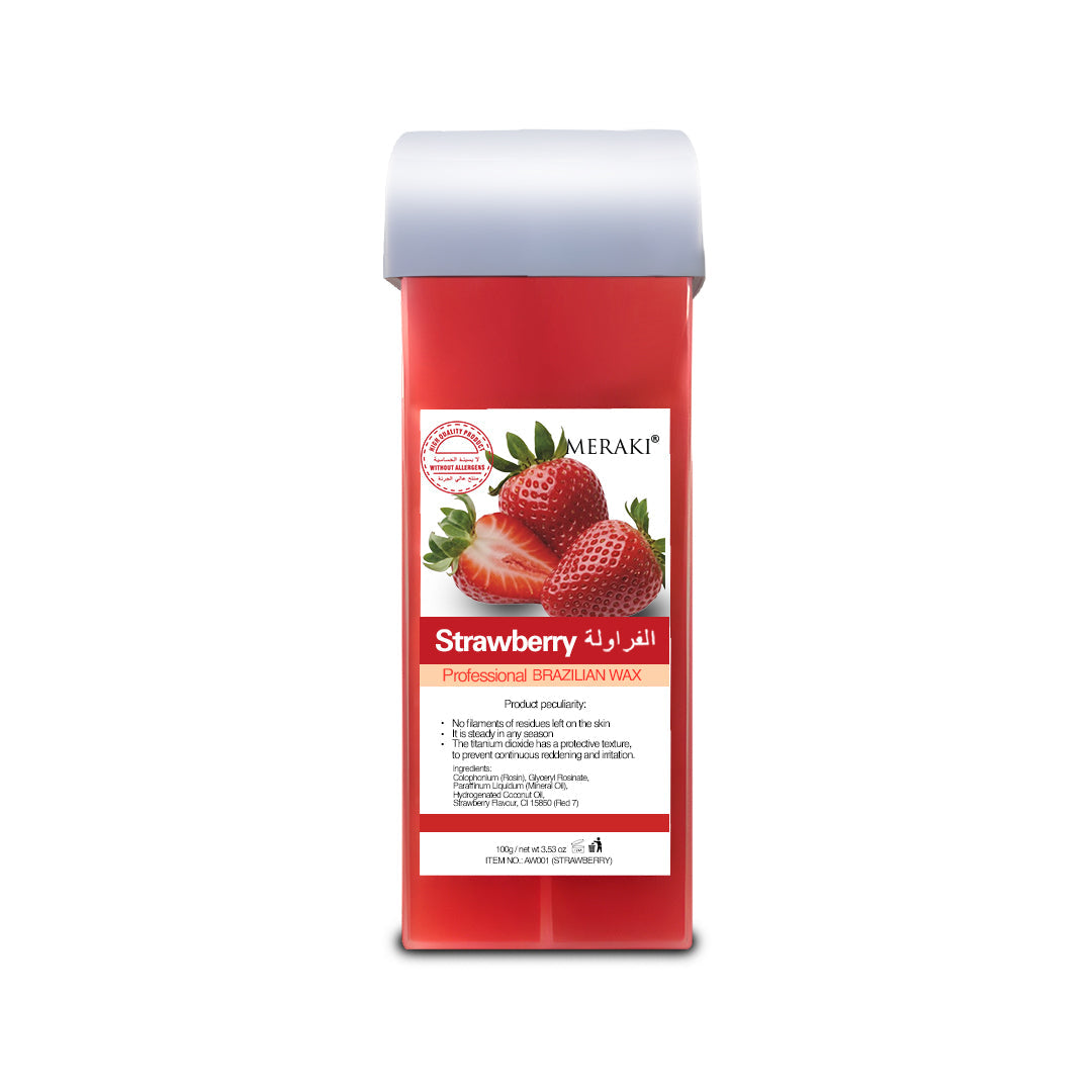 Meraki Roll-On Wax Cartridge Strawberry 100ml | Professional Depilatory Wax for All Skin Types