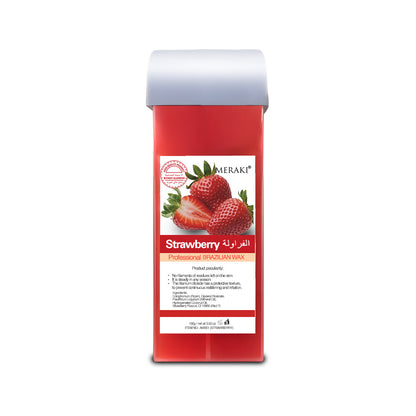 Meraki Roll-On Wax Cartridge Strawberry 100ml | Professional Depilatory Wax for All Skin Types